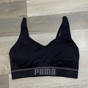 Puma Black Seamless Logo Sports Bra